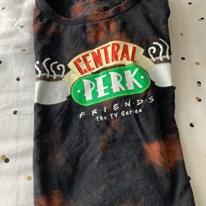Bleach Dye Central Perk Cropped Shirt